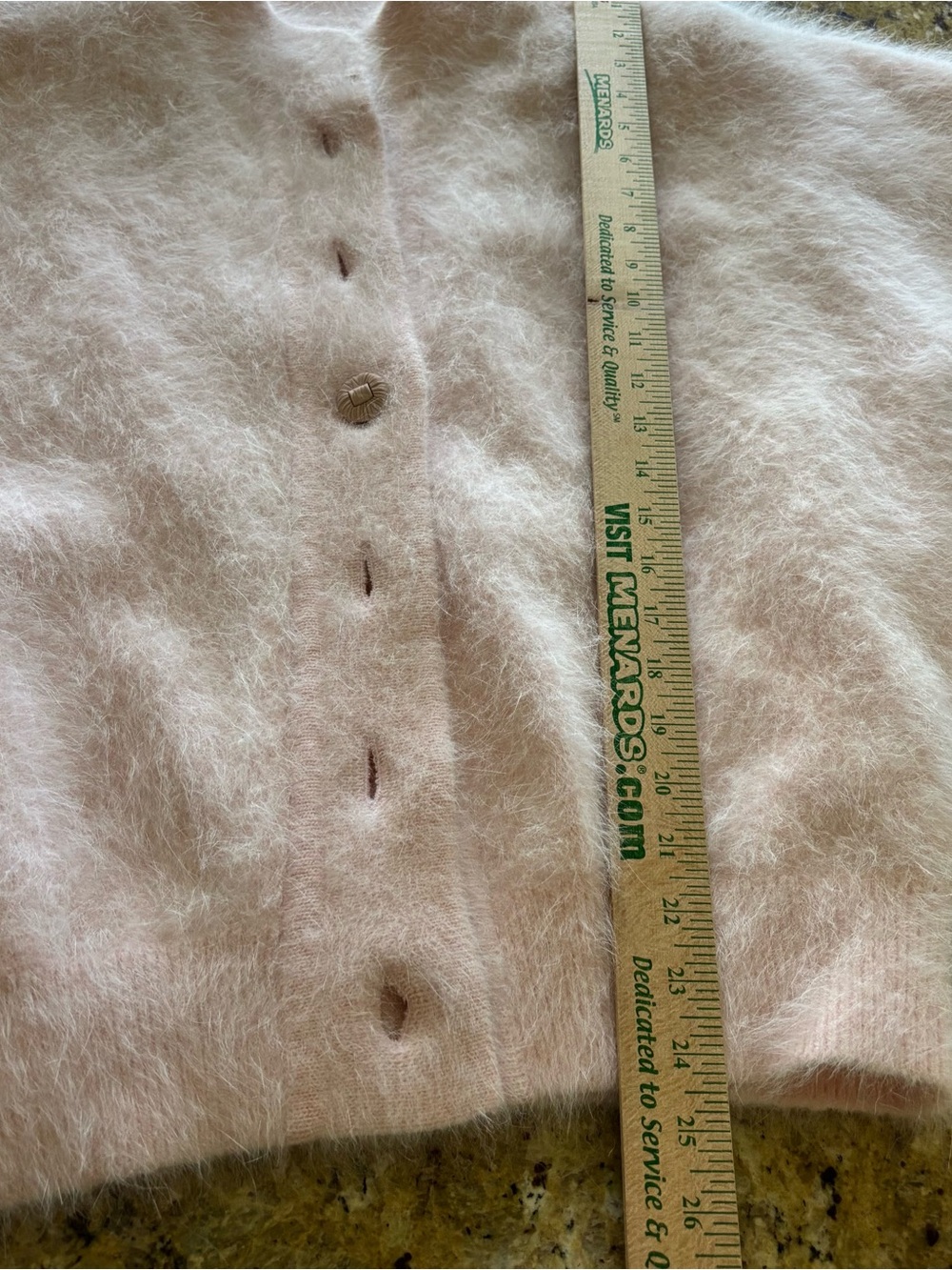 Pastel Pink Angora Cardigan Sweater Coat Jacket small Vintage Venesha - Picture 8 of 8